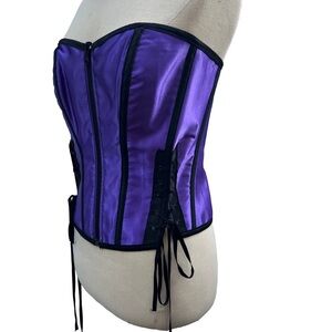 Reversible Purple and Black Corset Bustier NWOT